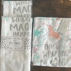 Unicorn Tea Towels and apron Set